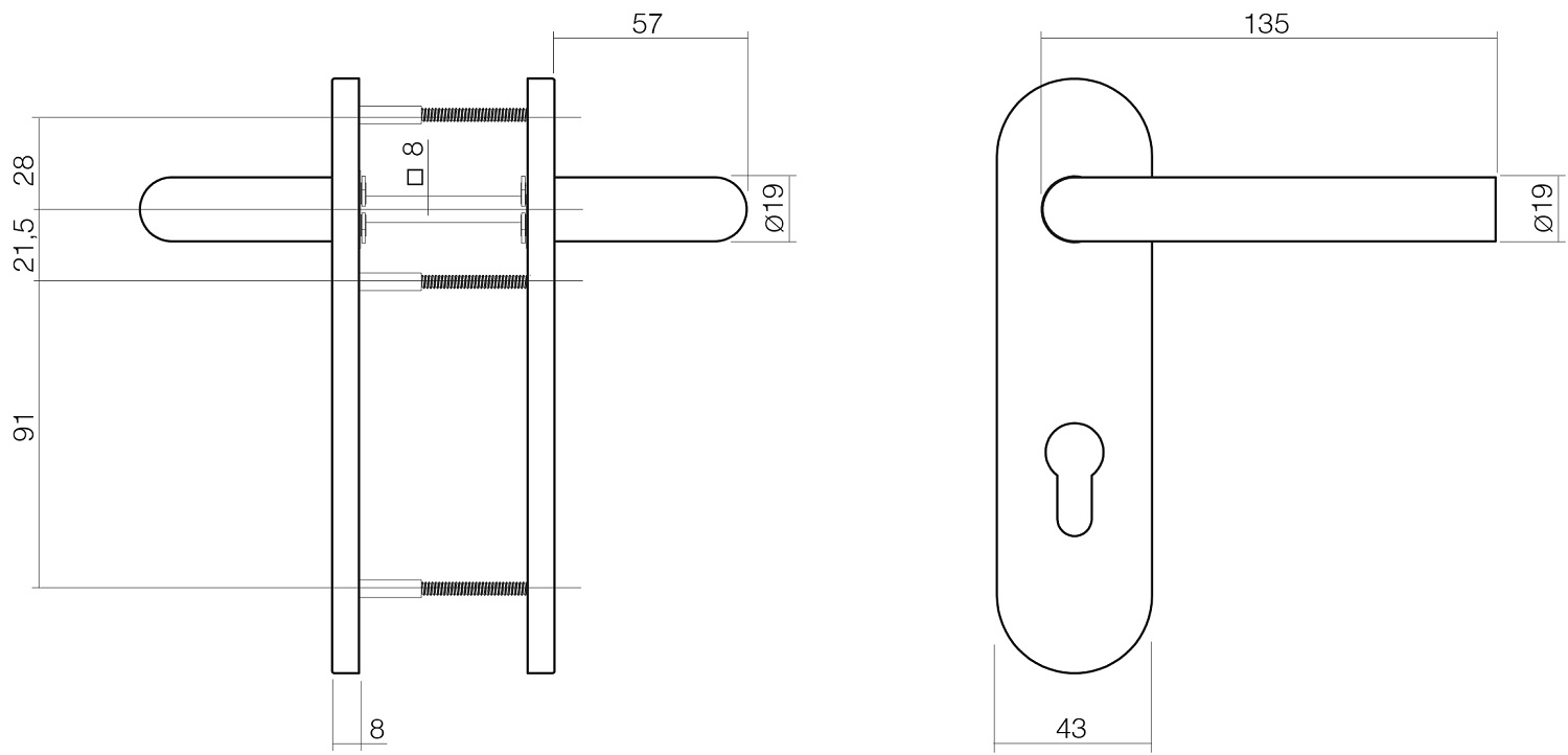 tek. Kruk brandvertragend op schild profielcilindergat 72mm RVS -Intersteel 0035.077436 -Deurbeslag-en-meer.nl