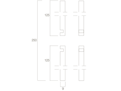 tek. Stangenset deurespagnolet messing gelakt 125cm - Intersteel 0013.562004 -Deurbeslag-en-meer.nl