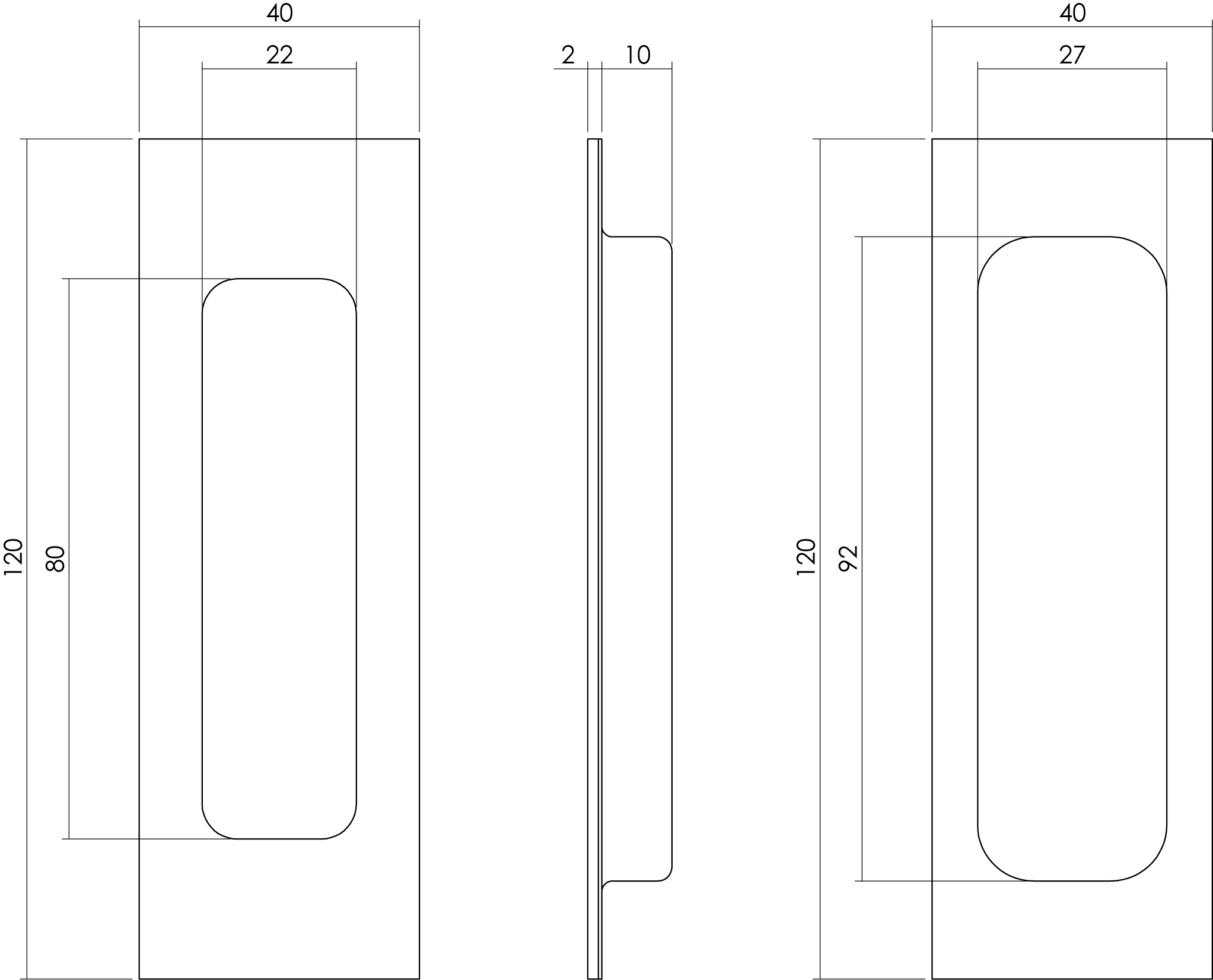 Schuifdeurkom RVS rechthoek 120x40mm -0035.447691 -Deurbeslag-en-meer.nl