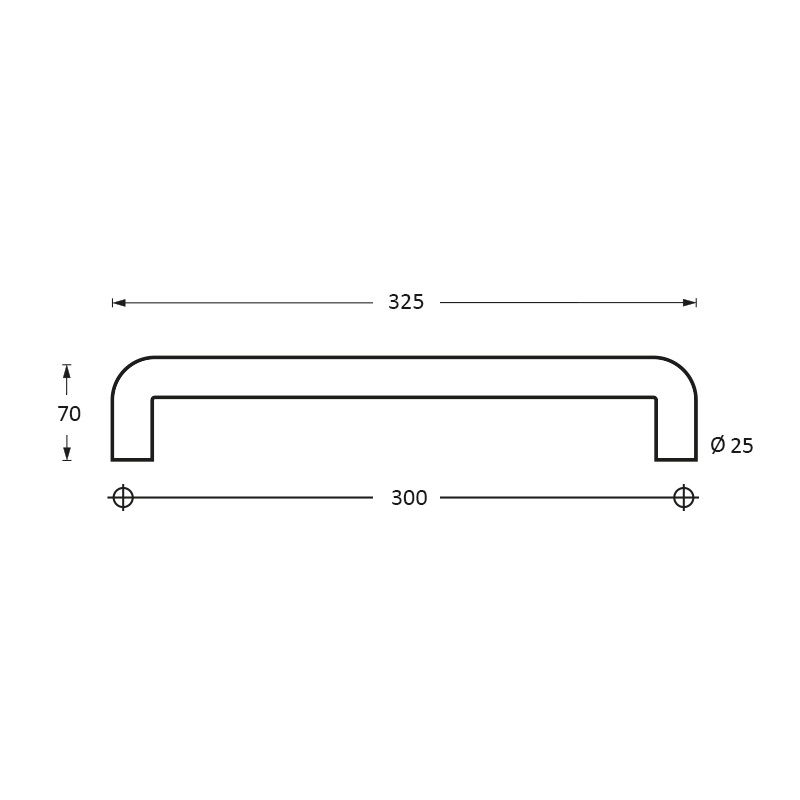 Deurgrepen U-vorm per paar 325x70x25 mm mat zwart