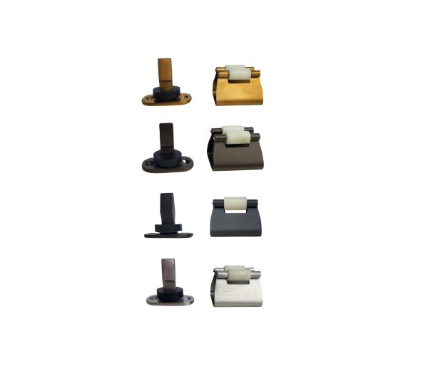 Deurvastzetter PVD Mat Goud, Brons, PVD mat zwart en RVS met veerklem 40mm - VDS - Deurbeslag-en-meer