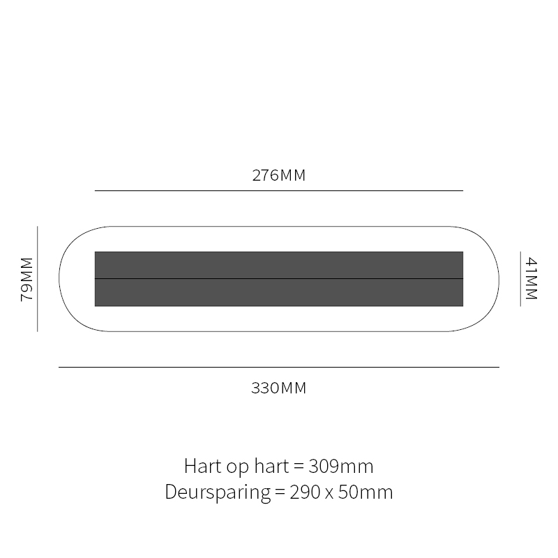 Tek. tochtwering Aart ovaal PVD gun metal - 95660015 - Deurbeslag-en-meer.nl