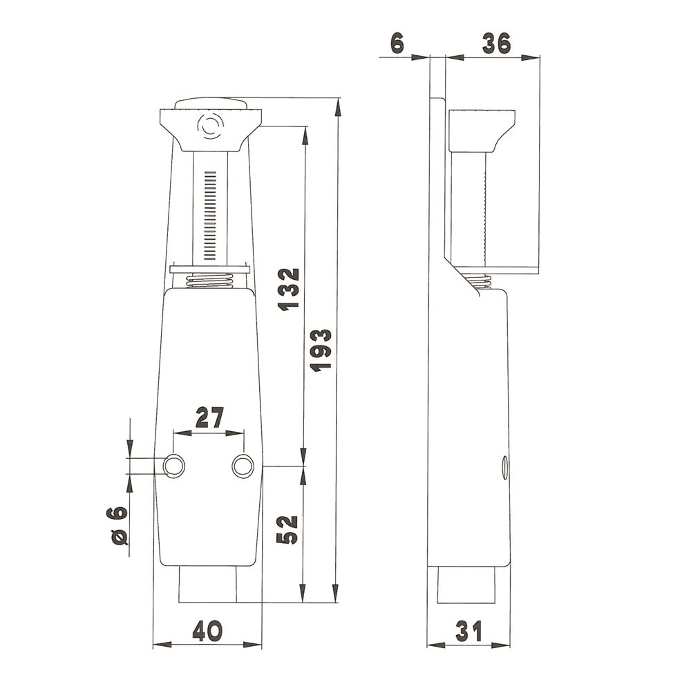 Deurvastzetter luxe Heavy Duty 30mm Zilver