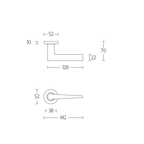 Tek. Deurkruk PVD mat goud op vierkant rozet DEM304QMG - Formani 1501D304IMXX0BS - Deurbeslag-en-meer