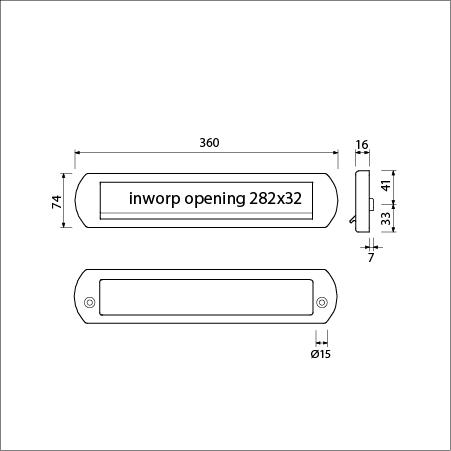 Briefplaat ovaal m/verende klep Aluminium F1 EP970-Deurbeslag-en-meer.nl