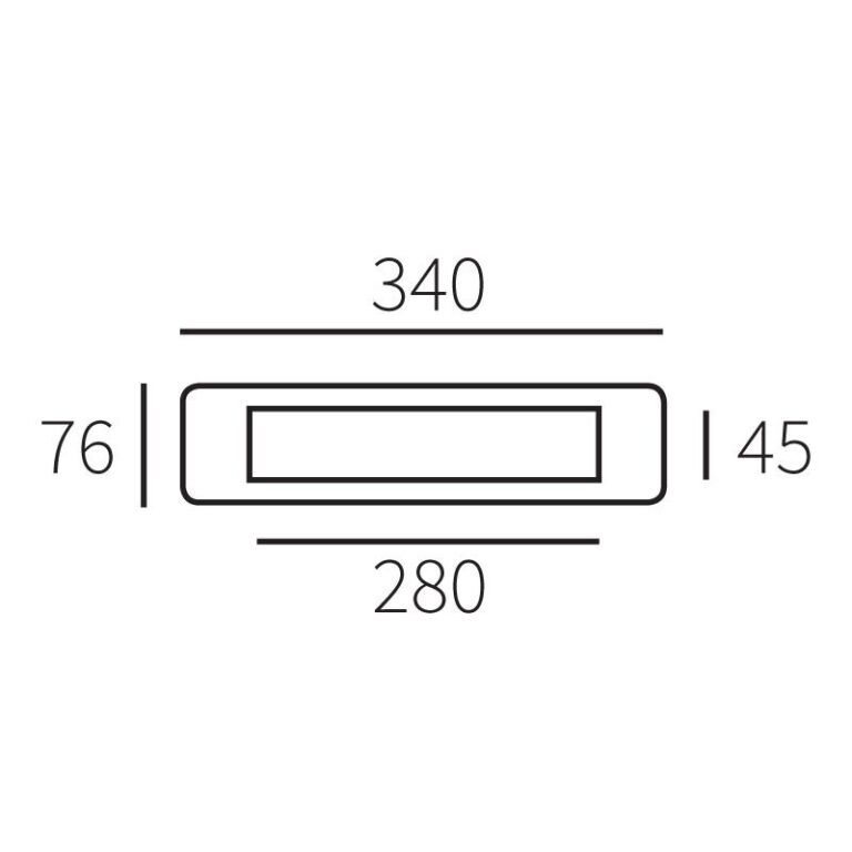 Tek. briefplaat rechthoek Puurzwart 340x76mm - N1180070 - Deurbeslag-en-meer.nl