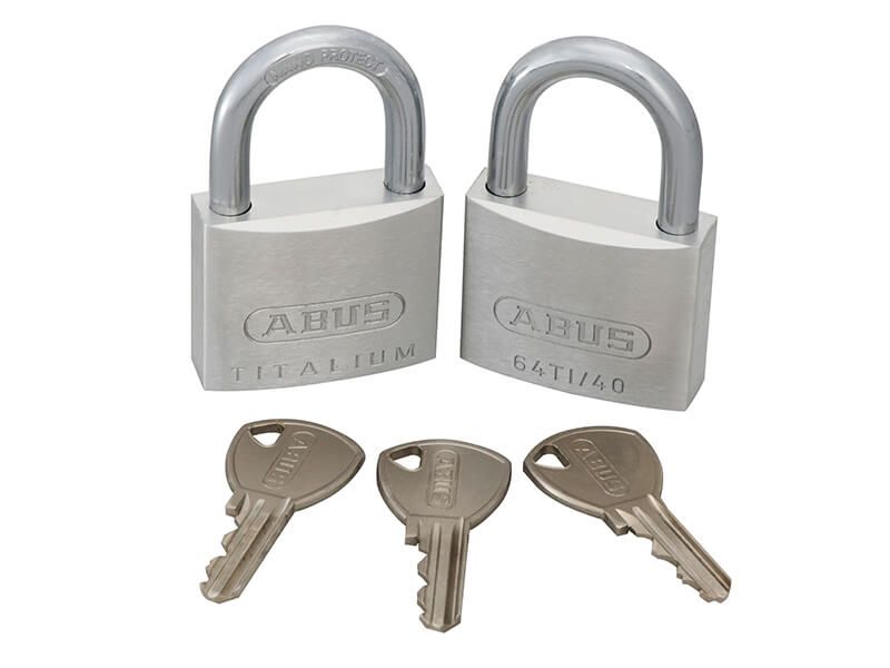 ABUS Hangslot 40mm Titalium gelijksluitend 64TI/40 Twins - 56394 - Deurbeslag-en-meer.nl