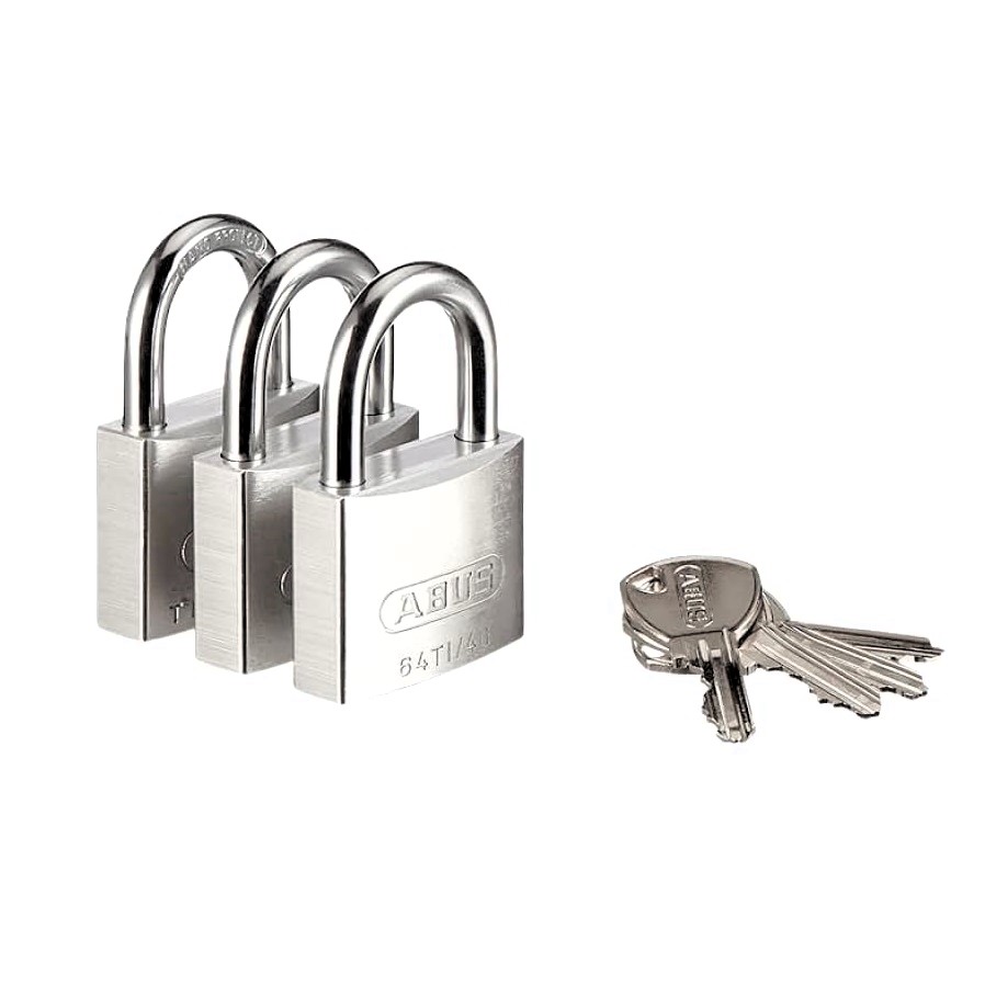 ABUS Hangslot 40mm Titalium gelijksluitend 64TI/40 Triple - 56395 - Deurbeslag-en-meer.nl