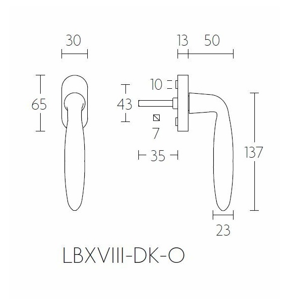 Tek. raamkruk LB18H-DK-O PVD licht brons op ovaal rozet - Formani 1503D031BLXX0 - Deurbeslag-en-meer.nl