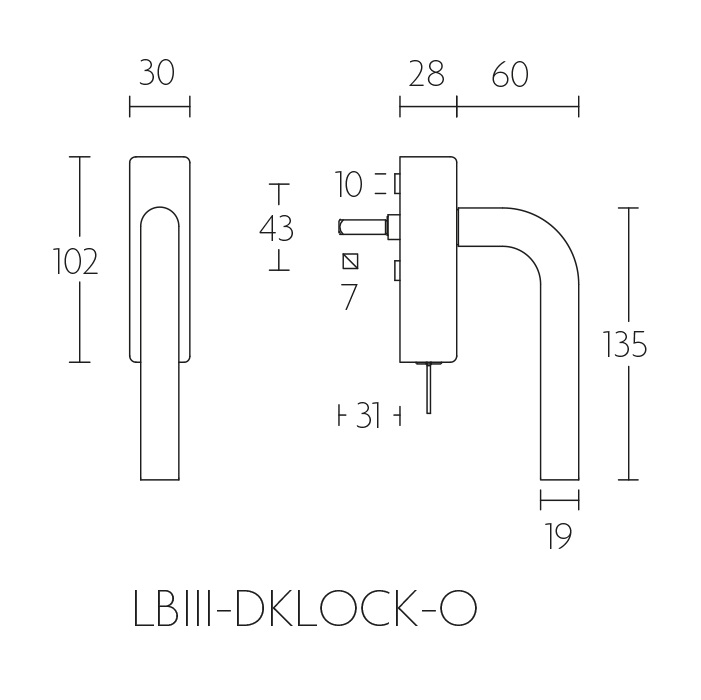 Tek. raamkruk afsluitbaar LB3-19-DKLOCK-O PVD licht brons - Formani 1503D105BLXX0 - Deurbeslag-en-meer.nl