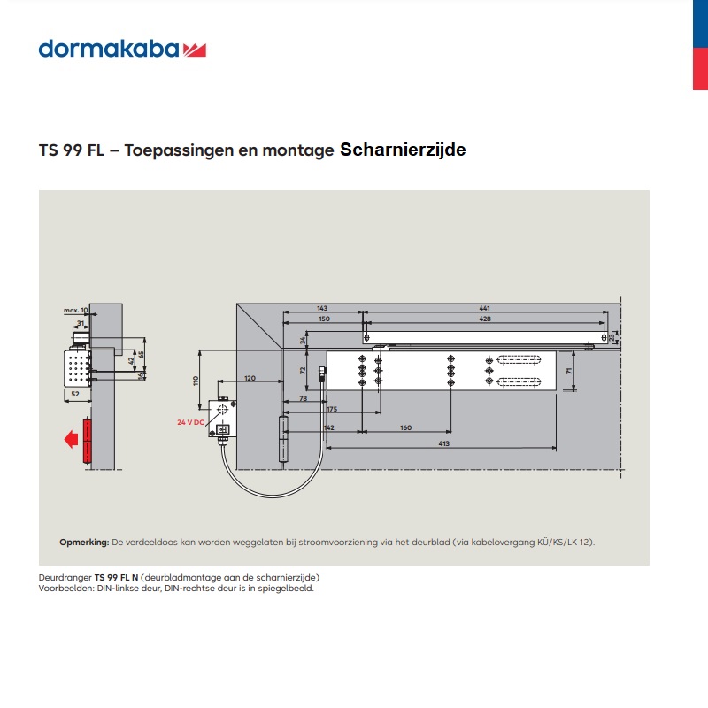 Tek. Dorma deurdranger TS 99 FL zilver vrijloop - Dorma 53320201_2 - Deurbeslag-en-meer