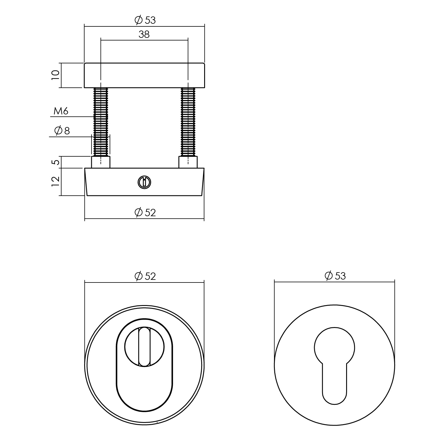 Tek. veiligheidsrozet rond PVD messing getrommeld SKG3 - Intersteel 0011.375561 - Deurbeslag-en-meer.nl