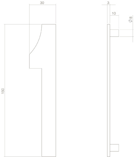 Tek. huisnummer 1 PVD messing getrommeld 150x3mm - Intersteel 0011.402041 - Deurbeslag-en-meer.nl