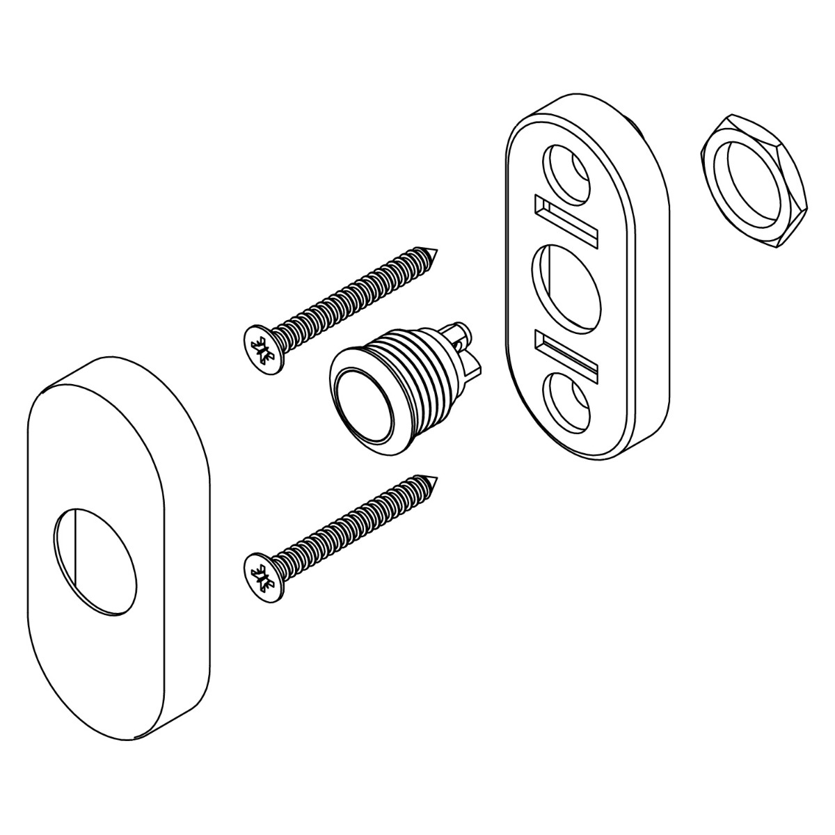 Tek. deurbel ovaal verdekt PVD messing - Intersteel 0013.399026 - Deurbeslag-en-meer.nl