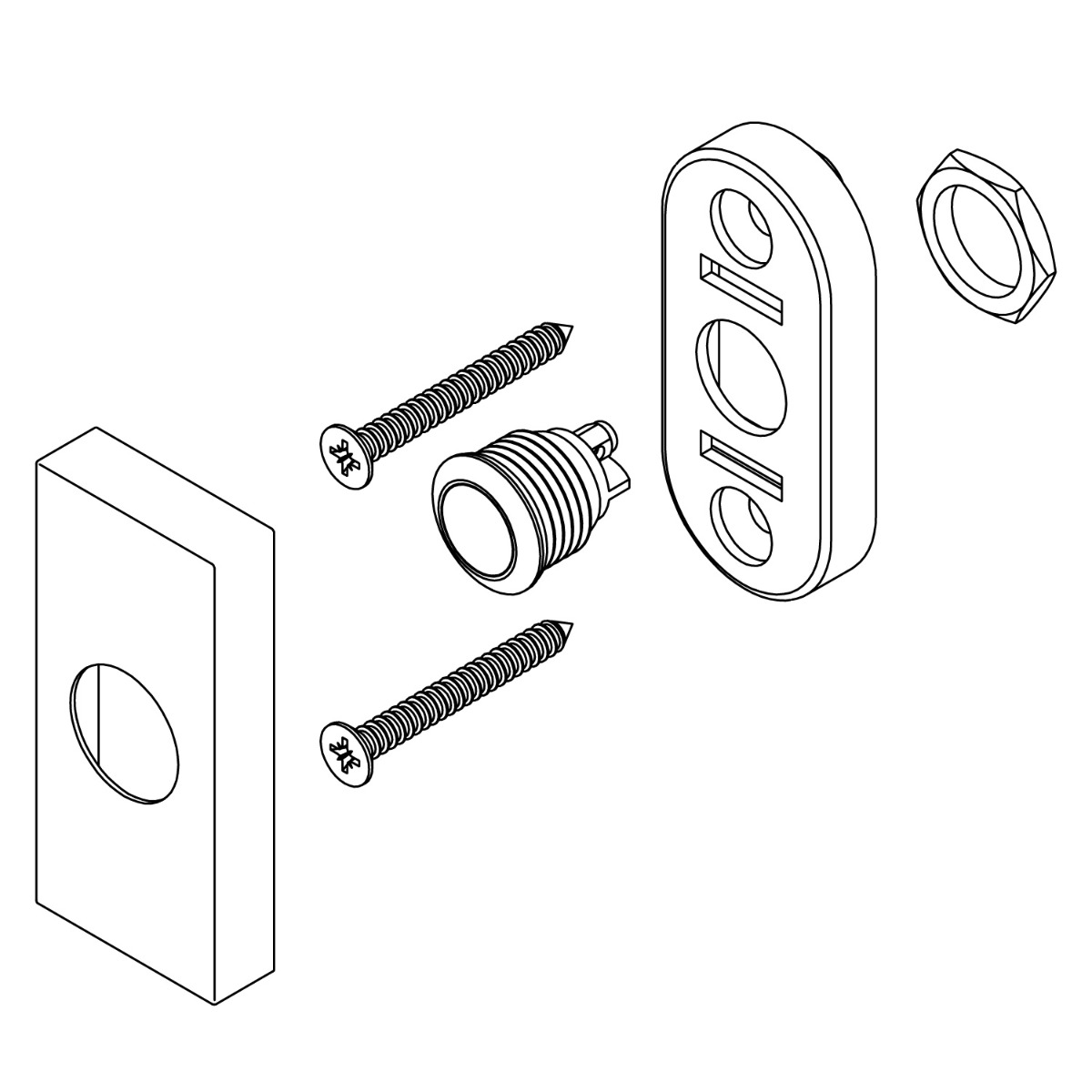 Tek. deurbel rechthoekig verdekt PVD messing - Intersteel 0013.399038 - Deurbeslag-en-meer.nl