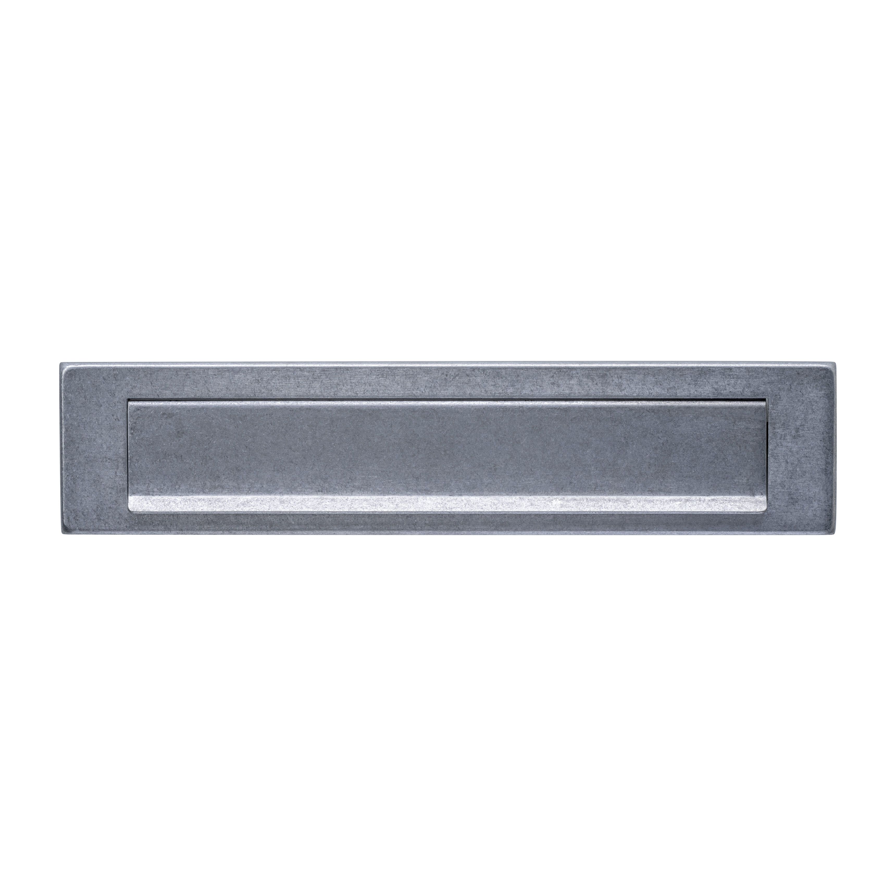 Briefplaat rechthoekig met regenrand 340x75mm PVD RVS getrommeld - Intersteel 0034.400002 - Deurbeslag-en-meer.nl