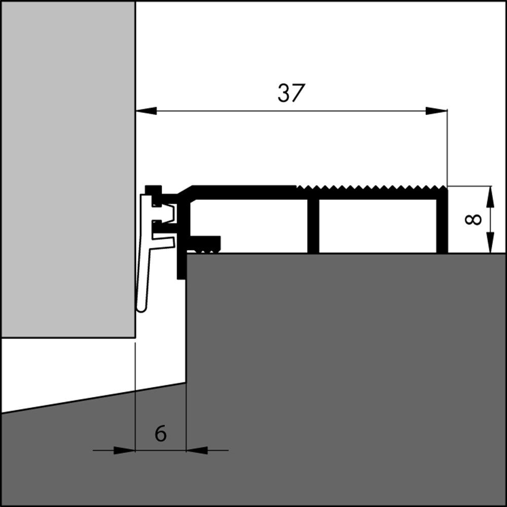 Slijtdorpel 37mm ANB-6N Lengte 100cm - Deurbeslag-en-meer.nl