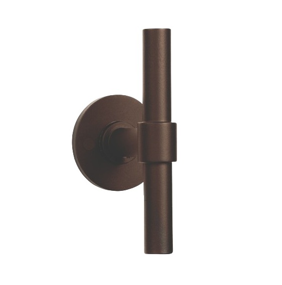 Deurkruk PBT15XL50 brons op rond rozet dubbel geveerd - Formani_2701D011BRXX0 - Deurbeslag-en-meer.nl