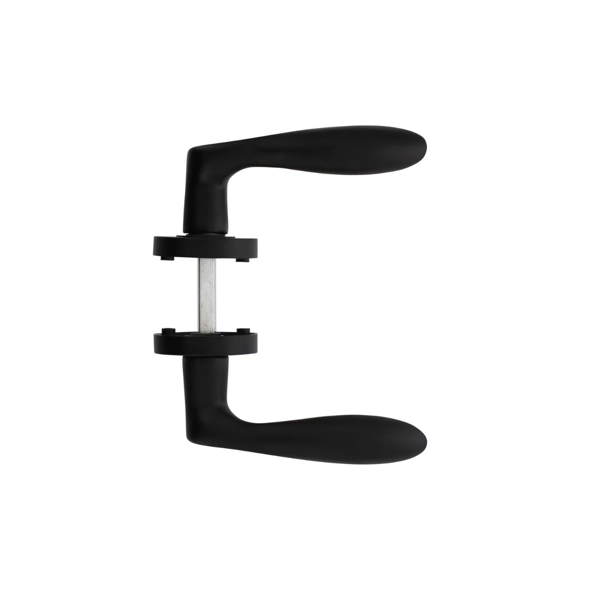 Deurkruk George op rond rozet ø52x10mm mat zwart - Intersteel 0023.169502 - Deurbeslag-en-meer.nl