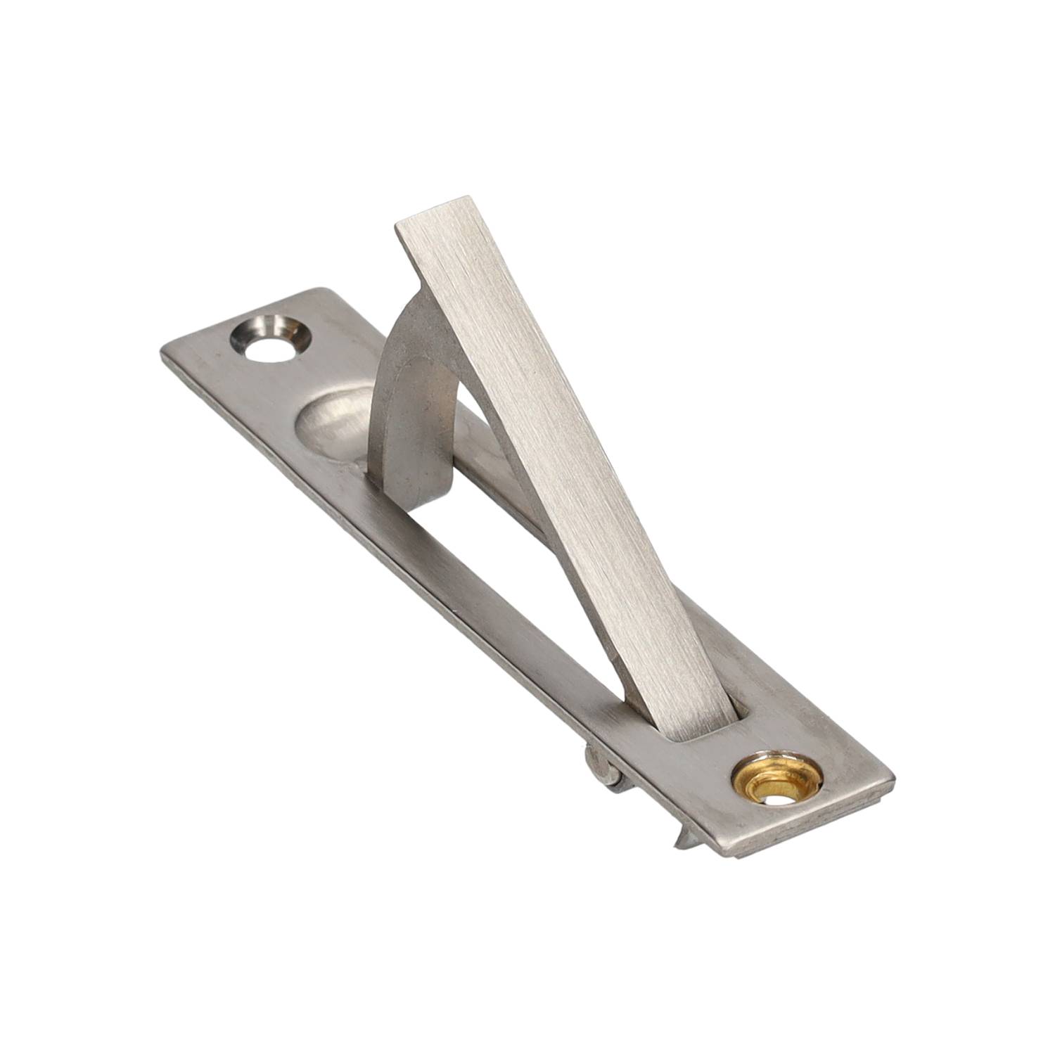 Schuifdeurtrekring met veer 100x20mm RVS geborsteld - Deurbeslag-en-meer.nl