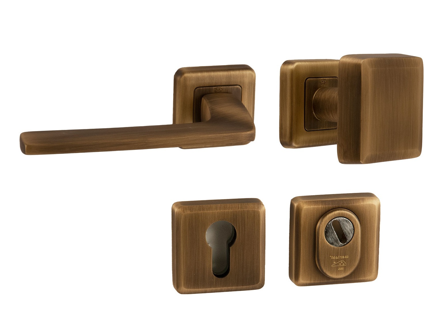 Voordeurset Charley+Zenith mat brons SKG3 links - Mariani V4121003L - Deurbeslag-en-meer.nl