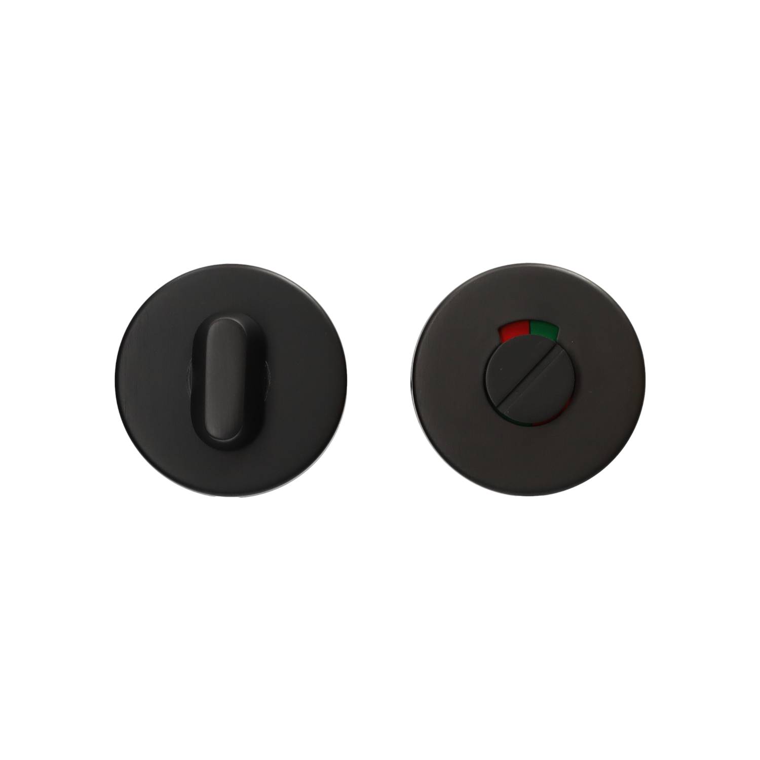 Toiletgarnituur PVD mat zwart 52x6mm VDS groen/rood - 11444536 - Deurbeslag-en-meer.nl