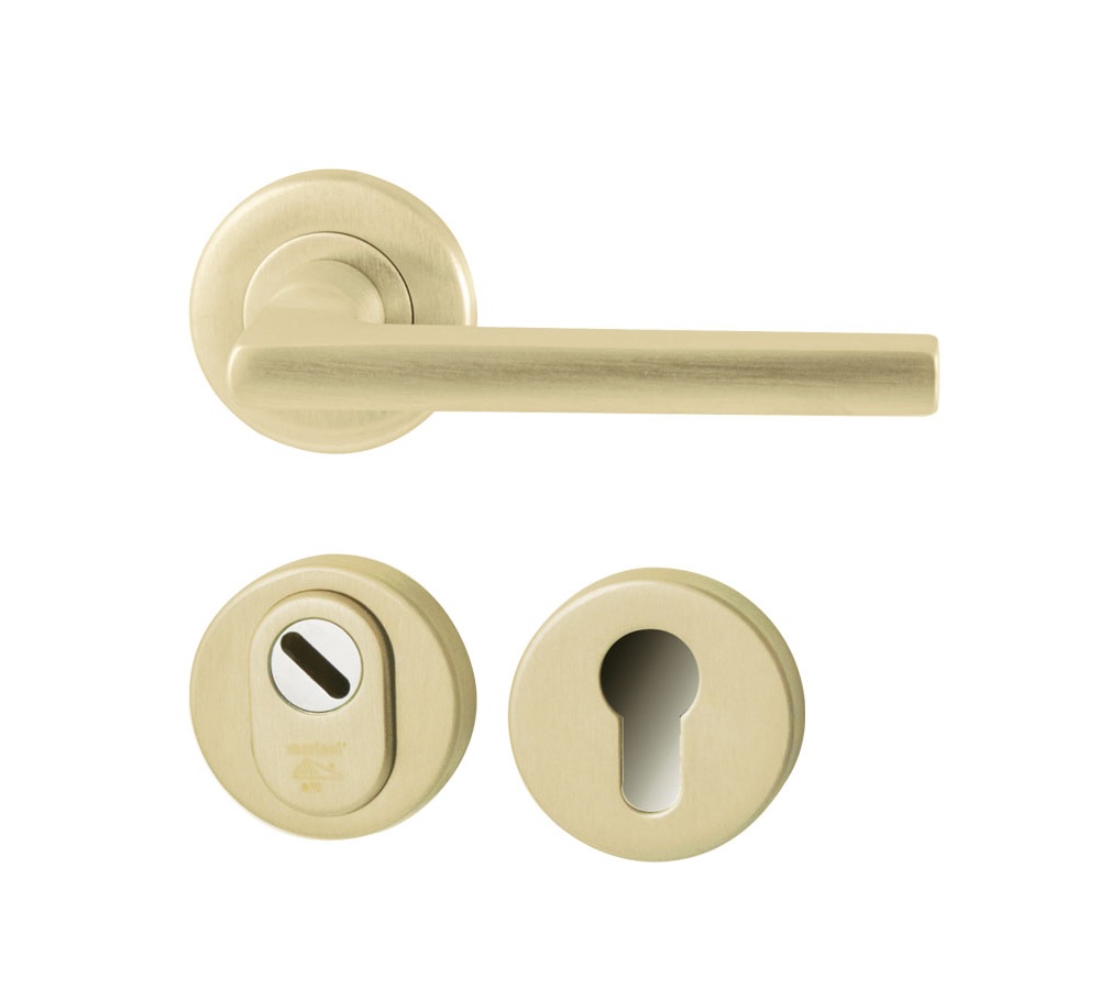 Achterdeurset compleet Sara PVD champagne SKG3 - Mariani V3024117 - Deurbeslag-en-meer.nl