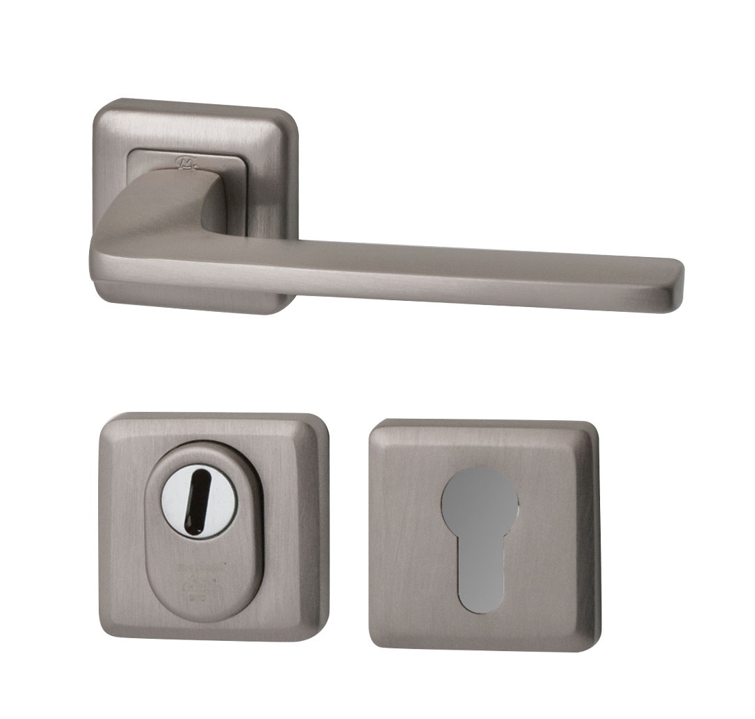 Achterdeurset compleet Zenith PVD inox SKG3 - Mariani V4021112 - Deurbeslag-en-meer.nl