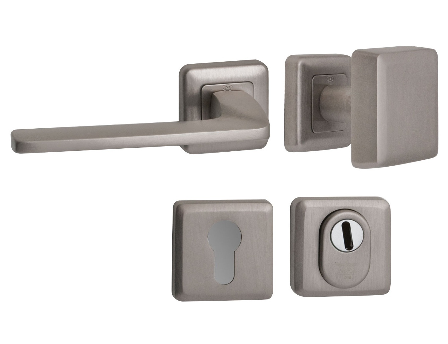 Voordeurset Charley+Zenith PVD inox SKG3 links - Mariani V4121002L - Deurbeslag-en-meer.nl