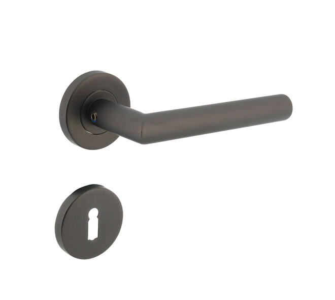 Deurkruk Jura op rond rozet incl. sleutelrozetten antracietgrijs - Intersteel - 0029.127203 - Deurbeslag-en-meer.nl