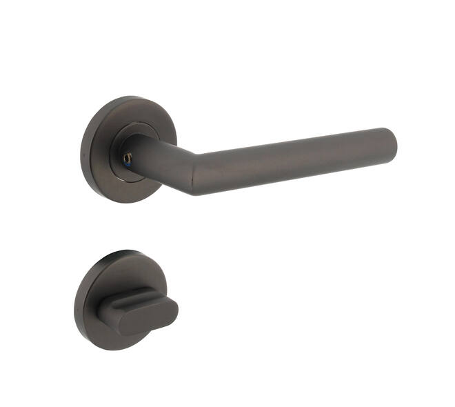 Deurkruk Jura op rond rozet incl. WC-sluiting 8mm antracietgrijs - Intersteel 0029.127210 - Deurbeslag-en-meer.nl