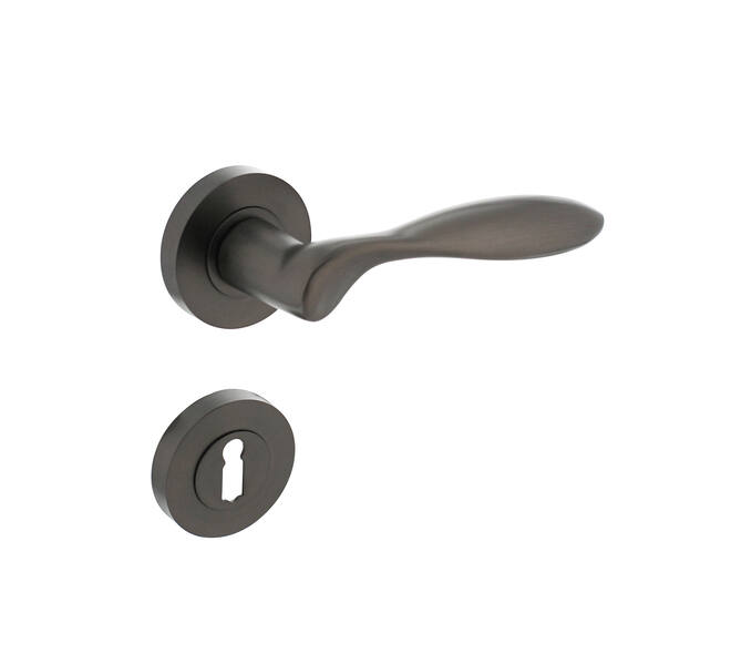Deurkruk George op rond rozet incl. sleutelrozetten antracietgrijs - Intersteel 0029.169503 - Deurbeslag-en-meer.nl